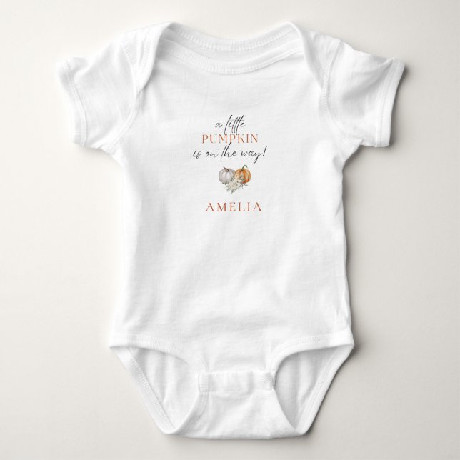 Little Pumpkin Baby Shower  Bodysuit (Front)