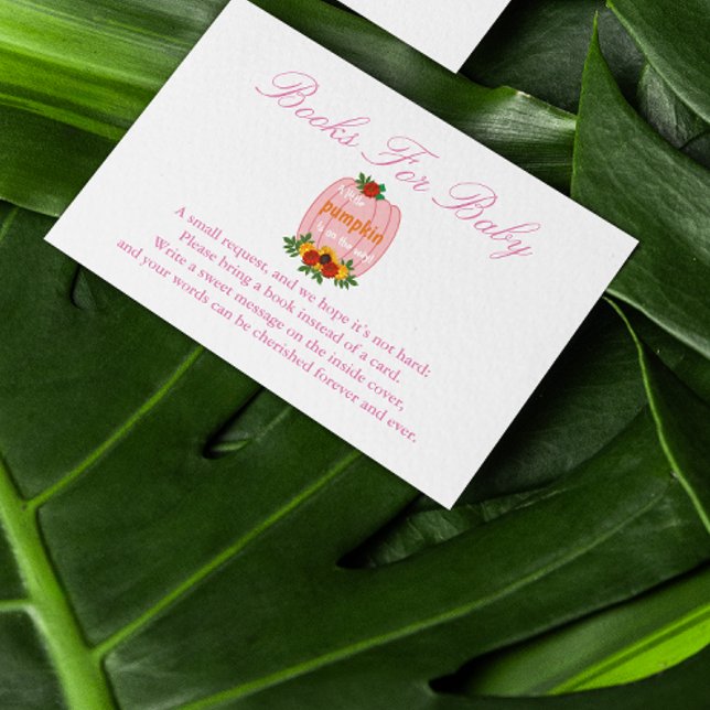 Little Pumpkin Baby Shower Books For Baby Enclosure Card (Creator Uploaded)