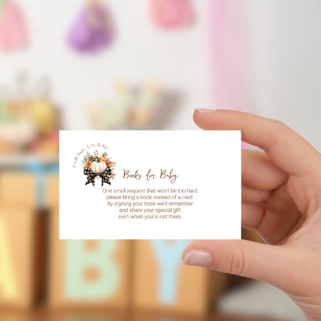 Little Pumpkin Baby Shower Books For Baby Ticket  Enclosure Card (Creator Uploaded)