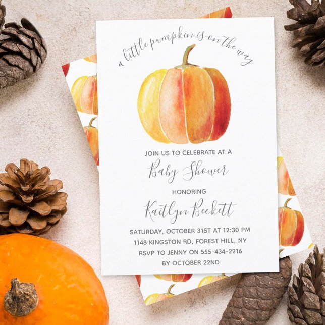 Little Pumpkin Baby Shower Budget Invitation (Creator Uploaded)