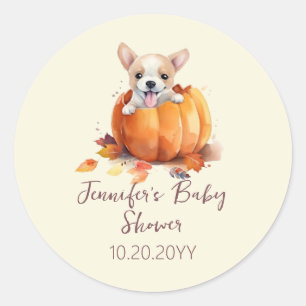Little Pumpkin Baby Shower  Classic Round Sticker
