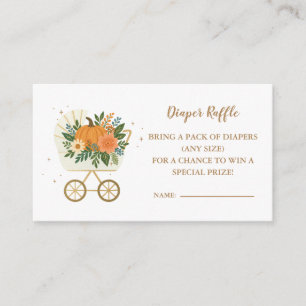Little Pumpkin Baby Shower Diaper Raffle Card