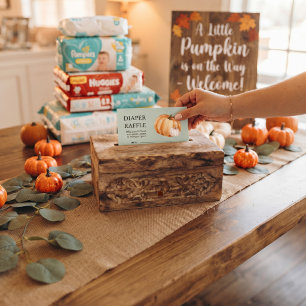 Little Pumpkin Baby Shower Diaper Raffle Card