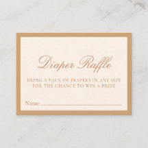 Little Pumpkin Baby Shower Diaper Raffle Card