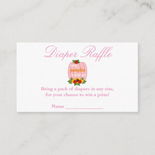 Little Pumpkin Baby Shower Diaper Raffle Enclosure Card