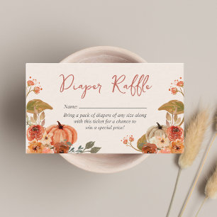 Little Pumpkin Baby Shower Diaper Raffle Enclosure Card