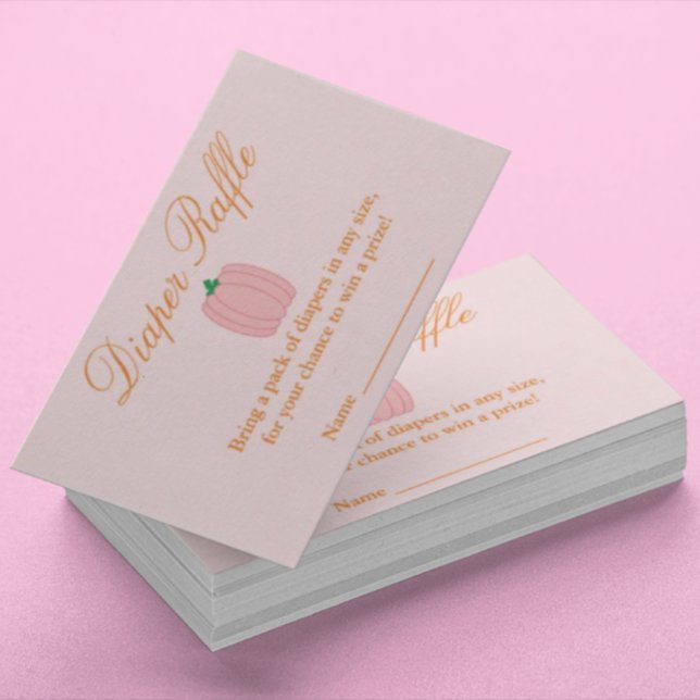 Little Pumpkin Baby Shower Diaper Raffle Enclosure Card (Creator Uploaded)