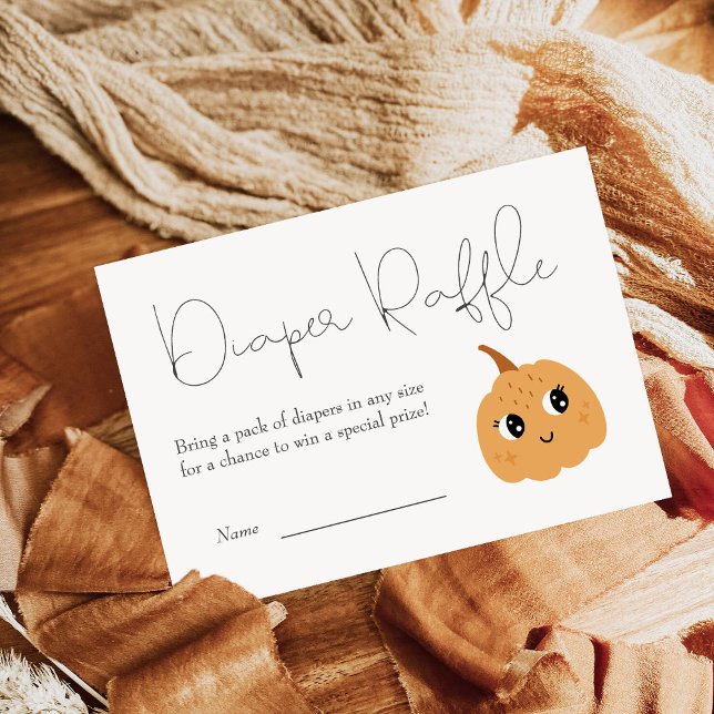  Little Pumpkin Baby Shower Diaper Raffle  Enclosure Card (Creator Uploaded)