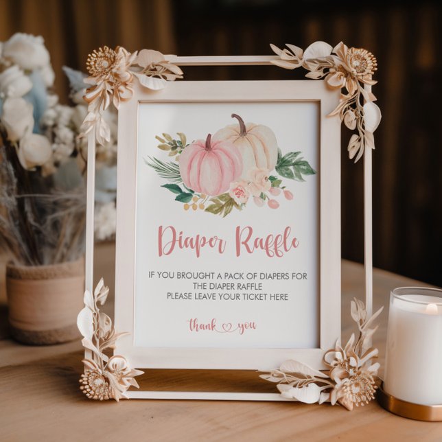 Little Pumpkin Baby Shower Diaper Raffle Sign (Creator Uploaded)