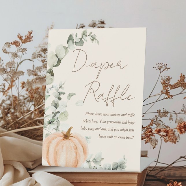 Little Pumpkin Baby Shower Diaper Raffle Sign (Creator Uploaded)
