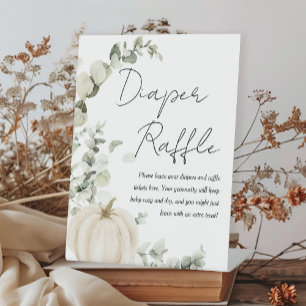 Little Pumpkin Baby Shower Diaper Raffle Sign