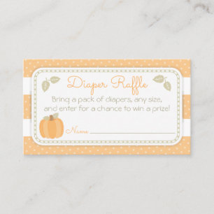 Little Pumpkin Baby Shower Diaper Raffle Ticket