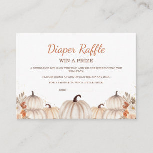 Little Pumpkin Baby Shower Diaper Raffle Ticket Enclosure Card