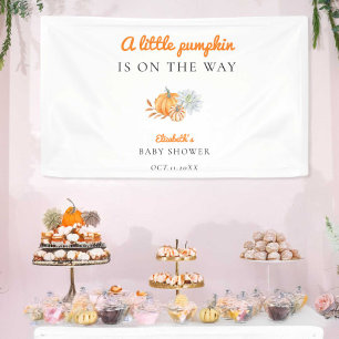 Little Pumpkin Baby Shower Elegant Simple Modern  Banner
