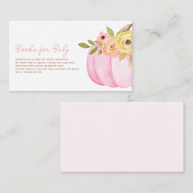 Little Pumpkin Baby Shower Enclosure Card (Front/Back)