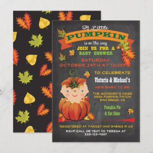 Little Pumpkin Baby Shower Fall Invitations