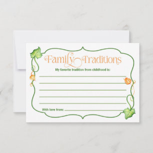 Little Pumpkin Baby Shower Family Traditions Game Advice Card