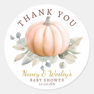  Little Pumpkin Baby Shower Favor Sticker - Orange