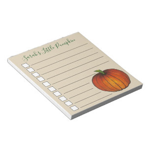 Little Pumpkin Baby Shower Favour Orange October Notepad