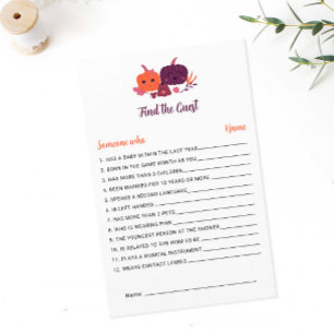 Little Pumpkin Baby Shower Find the Guest Game