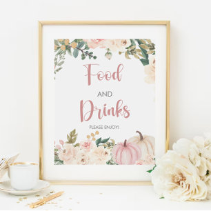 Little Pumpkin Baby Shower Food and Drinks Sign