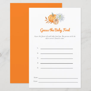 Little Pumpkin Baby Shower Guess Baby Food Game