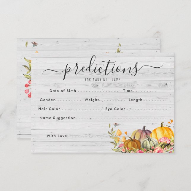 Little Pumpkin | Baby Shower Guessing Game Invitation (Front/Back)
