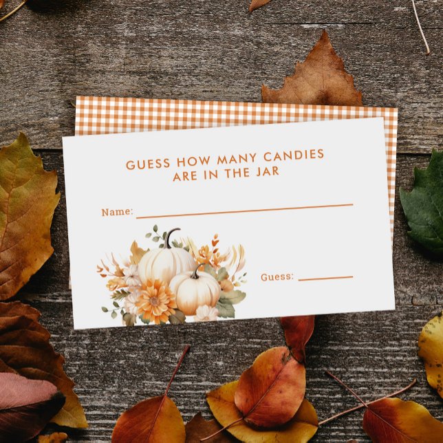 Little Pumpkin Baby Shower Guessing Game Sign Enclosure Card (Creator Uploaded)