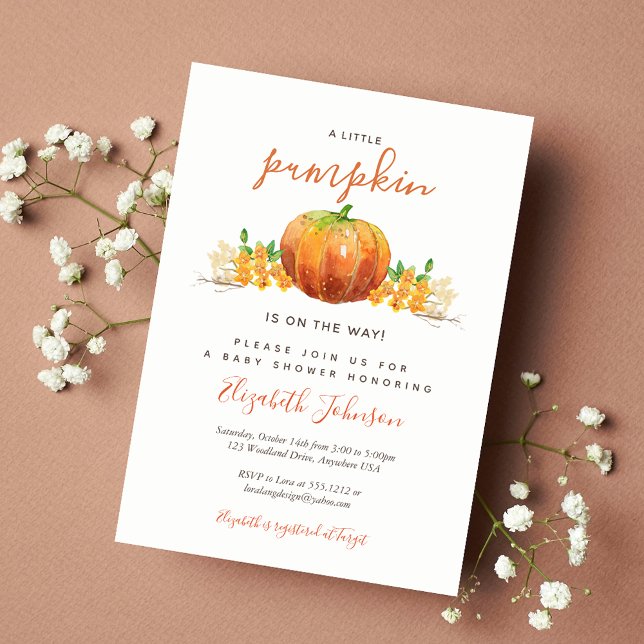 Little Pumpkin Baby Shower Invitation (Creator Uploaded)