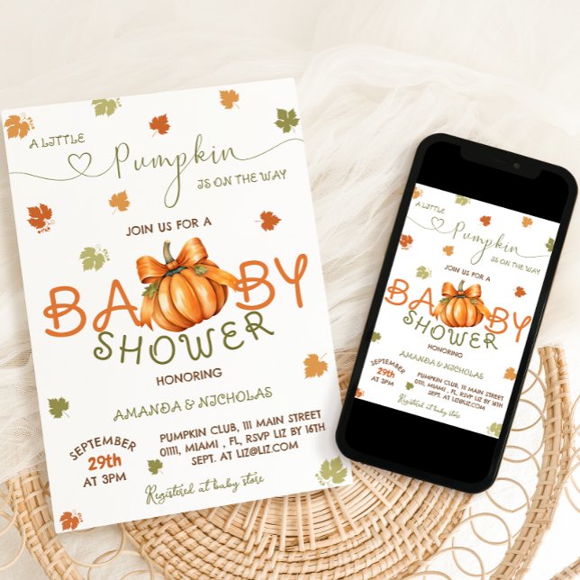 Little Pumpkin Baby Shower Invitation (Creator Uploaded)