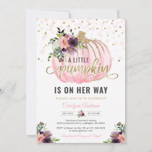 Little Pumpkin Baby Shower Invitation - 5x7