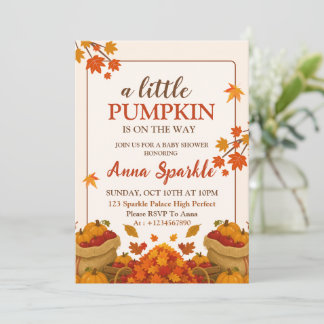 Little Pumpkin Baby Shower Invitation Card