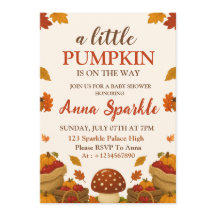 Little Pumpkin Baby Shower Invitation Card