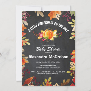 Little Pumpkin Baby Shower Invitation Card