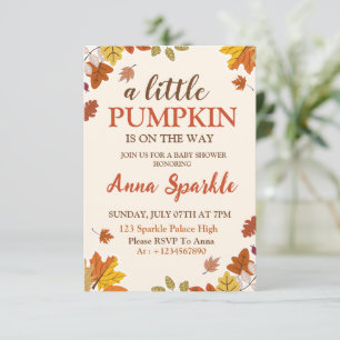 Little Pumpkin Baby Shower Invitation Card