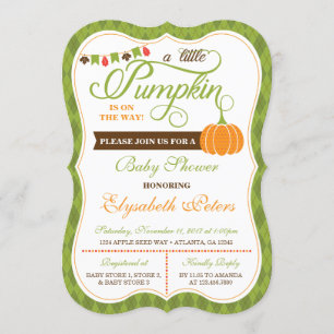 Little Pumpkin Baby Shower Invitation, Fall Invitation