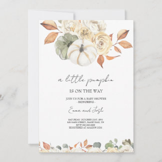 Little Pumpkin Baby Shower Invitation, Fall Invitation