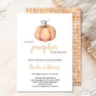 Little Pumpkin Baby Shower Invitation   Fall theme