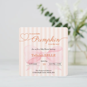 Little Pumpkin Baby Shower Invitation – Pink Bow