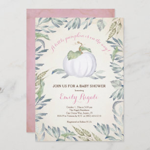 Little Pumpkin Baby Shower Invitation, Pink Invitation