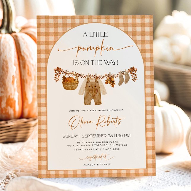 Little Pumpkin Baby Shower Invitation Template (Creator Uploaded)