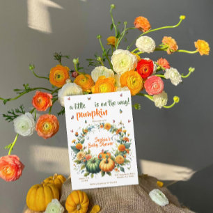 Little Pumpkin Baby Shower Invite – Autumn Floral 
