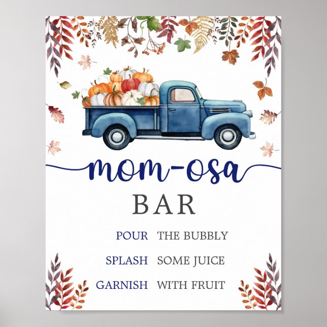 Little Pumpkin Baby Shower Mum Osa Bar Sign (Front)