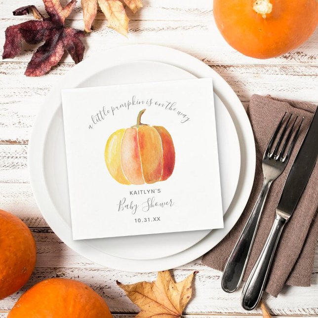 Little Pumpkin Baby Shower Napkin (Creator Uploaded)