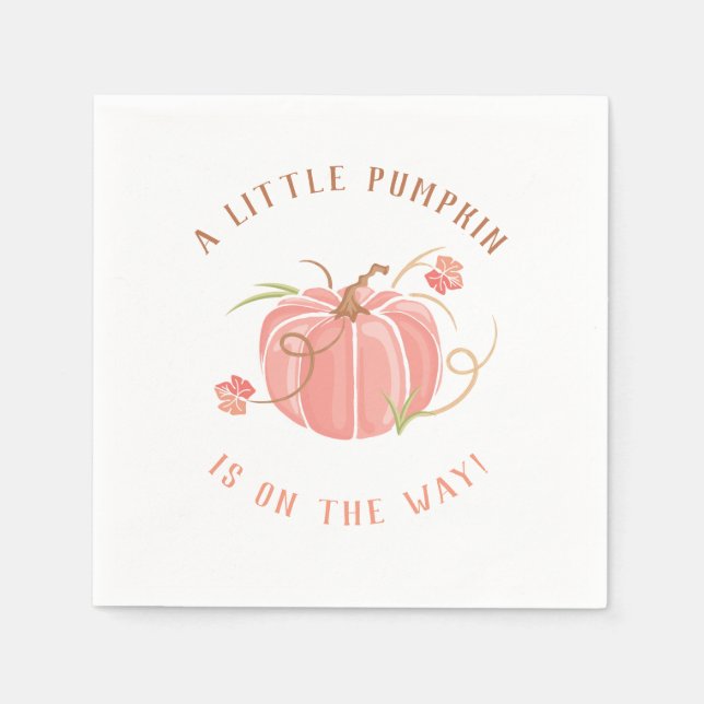 Little Pumpkin Baby Shower Napkin (Front)