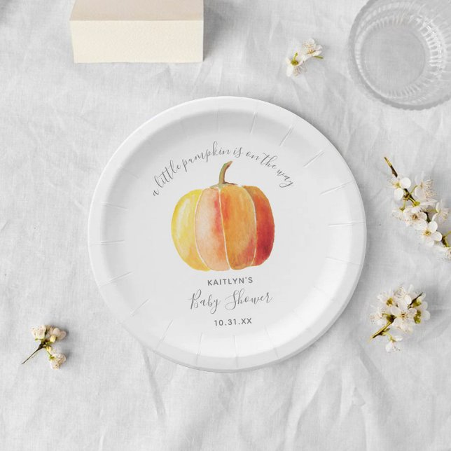 Little Pumpkin Baby Shower Paper Plate (Creator Uploaded)