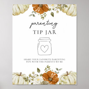 Little Pumpkin Baby Shower Parenting Tip Jar Sign
