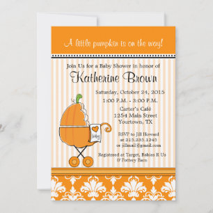Little Pumpkin Baby Shower Party Invitation