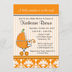 Little Pumpkin Baby Shower Party Invitation
