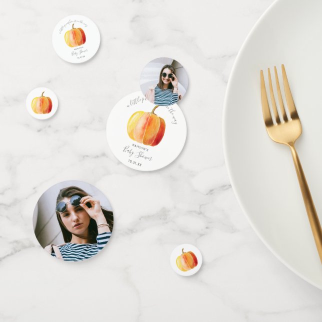 Little Pumpkin Baby Shower Photo Confetti (Group)